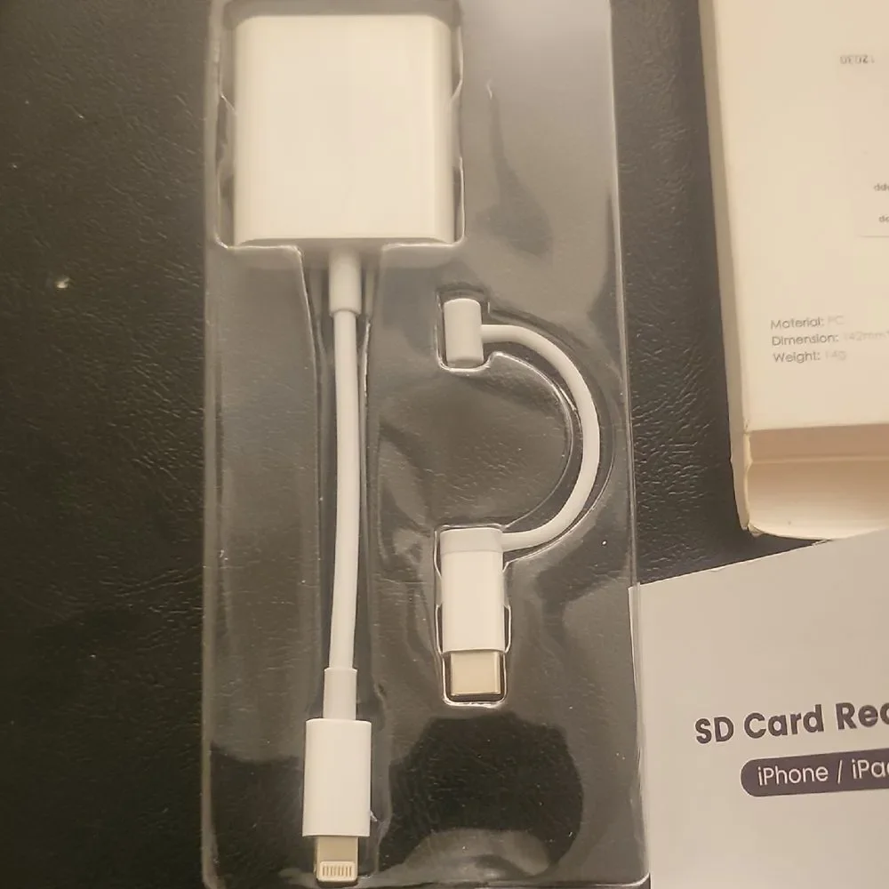 Bundle SD Iphon Ipad SD Card Reader Type C & White FireWire 800 Adapter Cable